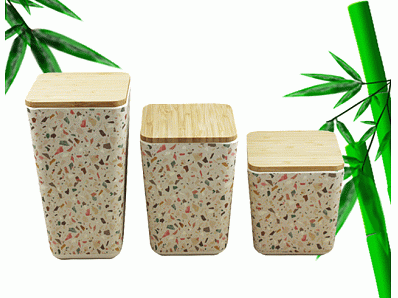 Happy life durable design oem bamboo fiber food storage canister