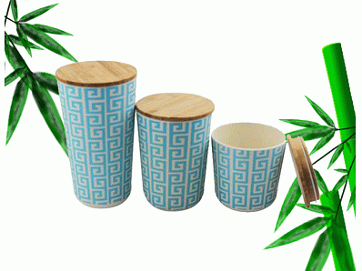 Bamboo fibre kitchenware,bambooware round canister food storage cups